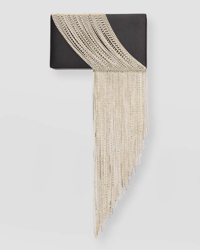 Adley Fringe Crystal Clutch Bag